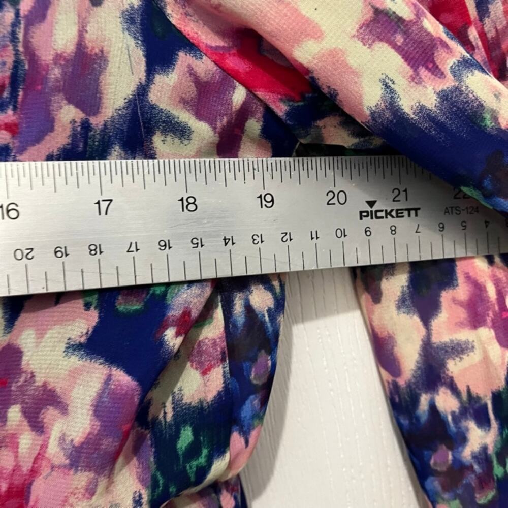 Julia Jordan Dress Floral Chiffon Women Size 16 New NWT Blue Pink V-Neck Flirty - Picture 7 of 16
